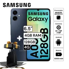 SAMSUNG - Celular Galaxy A06 4GB RAM 128GB Cámara Principal 50MP + 2MP 6.7" Pulg. - Negro Azulado