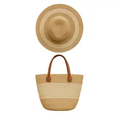 KAST PE - Pack Sombrero y Bolso Eliane Crema