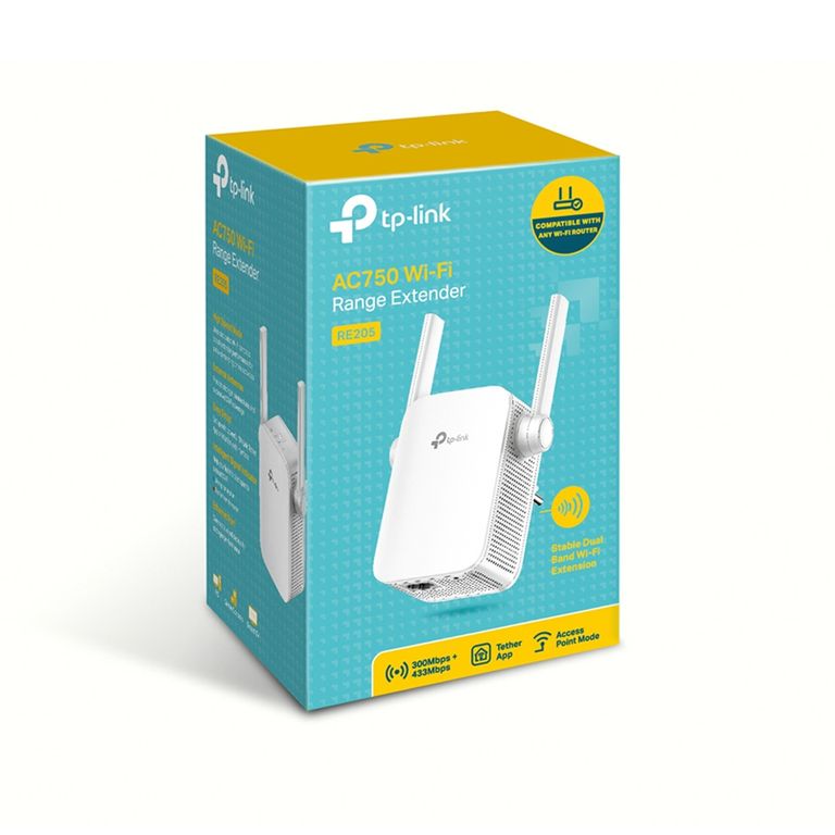 Extensor Wi-Fi Tp-Link Re205, Doble Banda 2.4 Ghz Y 5 Ghz, Optimiza Tu Conexión En Casa.