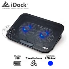 IDOCK - N6 ProCooler Cooler Laptop 13-15″ Dual Fan 140mm 5 Niveles USB