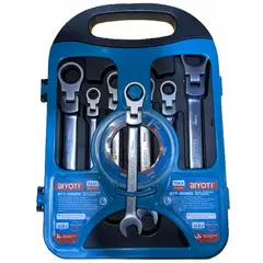 GENERICO - Juego de Llaves Mixtas con Ratchet 8, 10, 12, 13, 14, 17 y 19mm