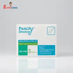 FAMILY DOCTOR - JERINGA ESTERIL 3 mL CON AGUJA 21G X 1 1/2 in X 100 UND