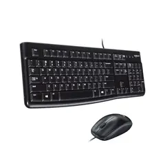 LOGITECH - Teclado y Mouse MK120 Conexión USB Color Negro Comodidad