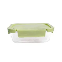 PENTHA - Taper De Vidrio Hermético 700ml Verde Rectangular Premium