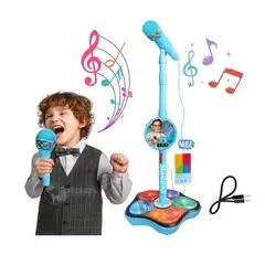 GENERICO - Micrófono karaoke para Niños para Cantar con Luz LED y Cable MP3