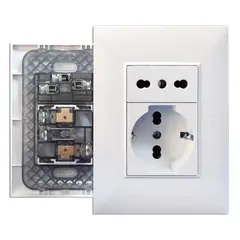 OPALUX - Toma Schuko + 3 en Línea KF4237