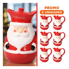 RYBIU IMPORT - Pack6 Recipiente para Servir Bebidas en Hogar con Figura de Papa Noel