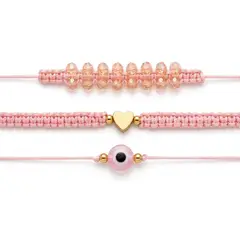 GENERICO - Pulsera tejida ajustable de 3 piezas