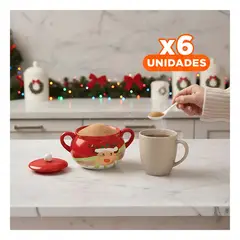 SKYBLOO - Pack6 Tarro Ceramico con Cuchara y Borde Verde Mostaza Y+Regalo Sticker