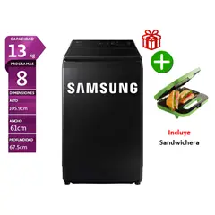 SAMSUNG - Lavadora 13 Kg Eco Inverter WA13CG5441BVPE Negro *+ Sandwichera oster