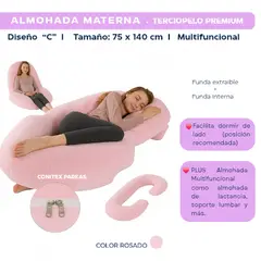 GENERICO - ALMOHADA EMBARAZO I DISEÑO C I COLOR ROSADO