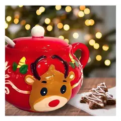 GENERICO - Frasco Navideno Reno en Relieve para la Cocina y la Mesa en Temporada Navidena Y+Ligas Regalo