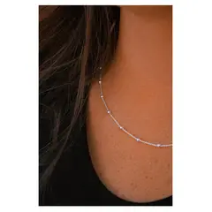 OEM - Collar Mujer Esferas Bolitas Fino Acero Inoxidable 316L