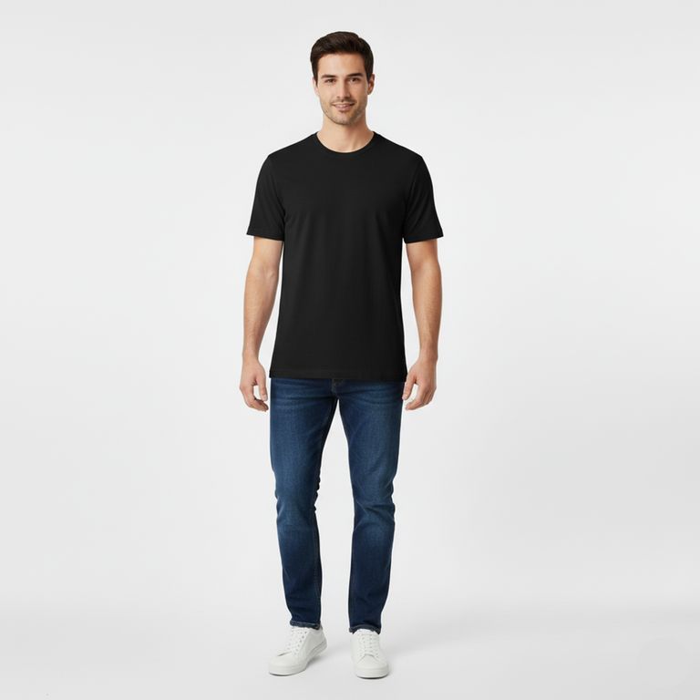 Polo Básico de Algodón - Negro
