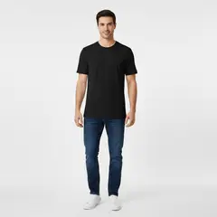 MANYA - Polo Básico de Algodón - Negro