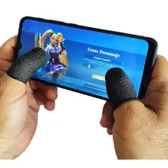 POWERMANO - Fundas Mangas Dedales Guante Grip Dedos Gamer Antisudor 12pcs + Estuche metalico de regalo