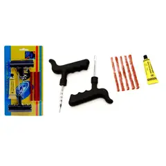 GENERICO - Kit Herramientas para Reparación de Neumáticos Parche de Emergencia para Carro, Moto y Bicicleta