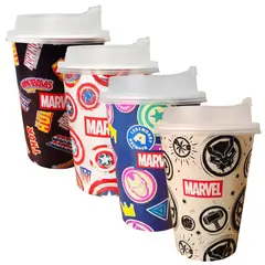 GENERICO - Pack de 4 Vasos Tumbler 16 oz Diseño Superhéroes – Colección Completa