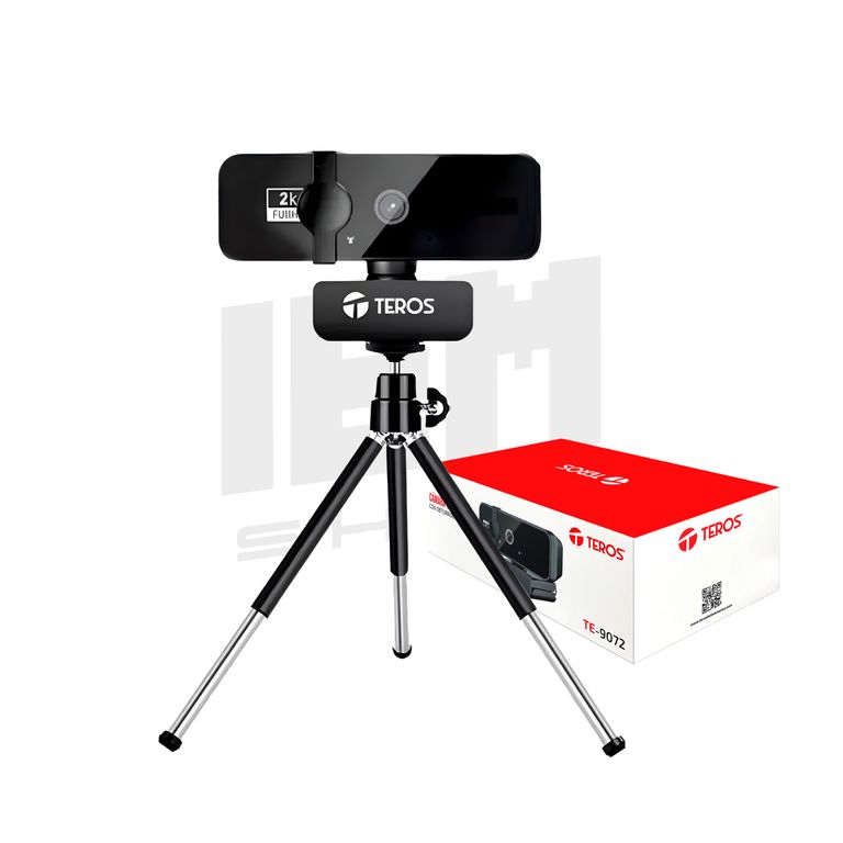 Cámara webcam 2K TE-9072 con micrófono USB + tripode