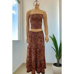 GENERICO - CONJUNTO FALDA Y TOP PARA MUJER BOHEMIO