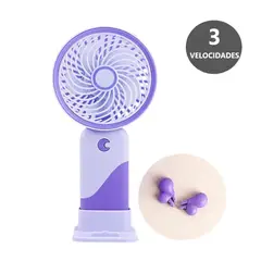 GENERICO - Potente Ventilador portátil 3 velocidades mini - Morado
