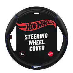 HOT WHEELS - Cubre Volante Universal 011 Negro Hilo Rojo
