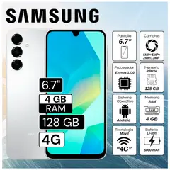 SAMSUNG - Celular Galaxy A16 4G 4GB RAM 128GB - Blanco