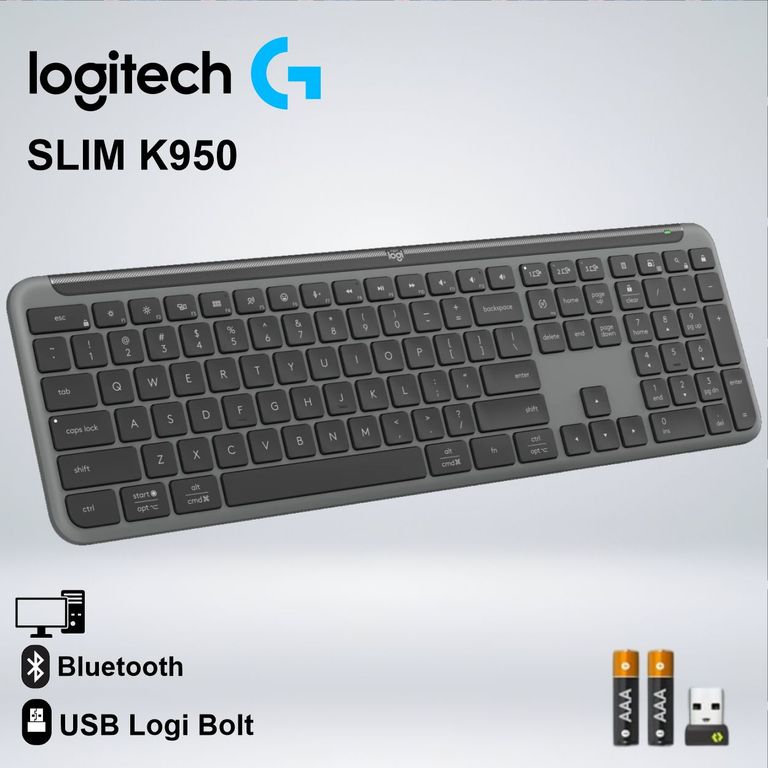 TECLADO SLIM SILENT K950 WIRELESS BOLT USB BLUETOOTH SP