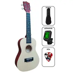 SOUND STAR - UKELELE CONCIERTO Natural con Afinador - Funda - Pua