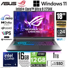 ASUS - Laptop Rog Strix G18 Intel Core Ultra 9 275HX 16GB RAM 1TB SSD RTX 5070 Ti-12GB 18" WQXGA