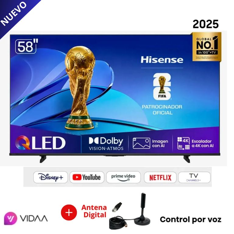 Televisor 58 58Q6QV QLED 4K 2025 + Antena Digital