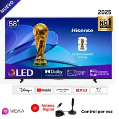 HISENSE - Televisor 58 58Q6QV QLED 4K 2025 + Antena Digital