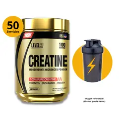 Level Pro - CREATINA DE 250gr - CREATINA MONOHIDRATADA Y MICRONIZADA + SHAKER