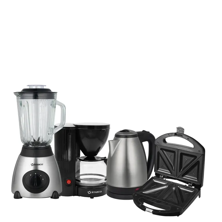 Cuatricombo Licuadora + Hervidor + Cafetera + Sandwichera