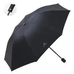 GENERICO - Sombrilla PARAGUAS Portátil Semiautomático con Filtro UV - NEGRO