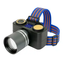 GENERICO - Linterna Frontal LED 200W Bossney con Luz Blanca y Amarilla Zoom Indicador Digital IPX4