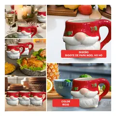 RYBIU IMPORT - Taza Navideña con Relieve de Bigote de Papa Noel HOHO Rojo para Decorar y Disfrutar