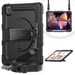 GENERICO - Funda para iPad 6ta Gen 97 Rugged Grip 360° Antishock Negro