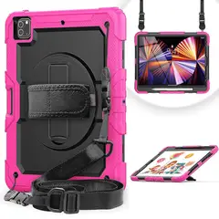 GENERICO - Funda para iPad Air 2da Gen 97 Rugged Grip 360° Antishock Fucsia