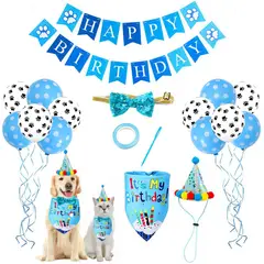 GENERICO - Kit Cumpleaños para Mascota - Celeste