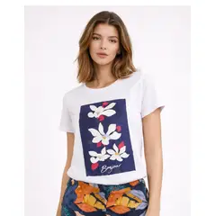 MARWAL - Polo Cropped Mirian , by , color Blanco , manga corta , cintura elasticada.