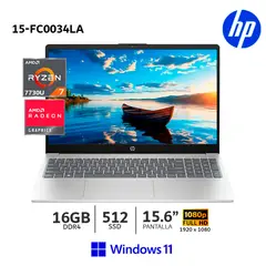 HP - Laptop 15-fc0034la AMD Ryzen 7 7730U -15.6 FHD 16GB Ram - 512GB SSD - WIN 11