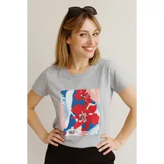 MARWAL - Polo Crop Alice , by , color Melange , manga corta , cintura elasticada.