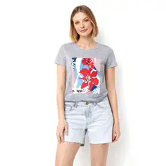 MARWAL - Polo Cropped Alice , by , color Melange , manga corta , cintura elasticada.