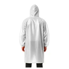 GENERICO - Poncho Impermeable Grueso Cerrado de Mangas Elasticas con Capucha Ajustable Blanco