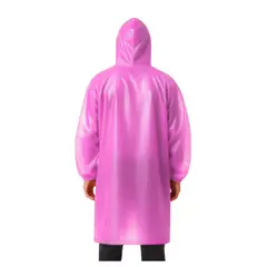 GENERICO - Poncho Impermeable Grueso Cerrado de Mangas Elasticas con Capucha Ajustable Rosado