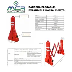 GENERICO - BARRERA PLEGABLE EXPANDIBLE HASTA 210MTS