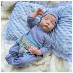 PEQUEÑAS TRAVESURAS - Muñeca Reborn Recién Nacido Levi Vinilo Siliconado 45 cm