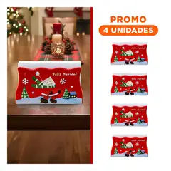 GENERICO - Pack4 Porta Servilleta con Papa Noel para Decoración Navideña Porcelana