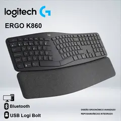 LOGITECH - TECLADO ERGO K860 WIRELESS USB BLUETOOTH SP